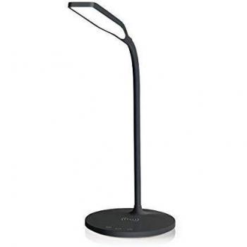 Nedis LTLGQ3M1BK Touch‑LED Tischleuchte + kabelloses Qi‑Ladegerät (Schwarz)