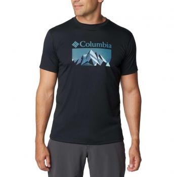 Camiseta Columbia Zero Rules Estilo Manga Corta Negro/Azul Claro XL