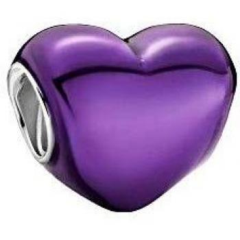 Charm Corazón Morado Metálico