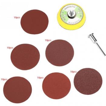 60PCS 2-inch Round Silicon Carbide Sanding Discs - Grits 100 to 2000