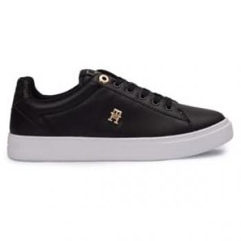 Tommy Hilfiger Elevated Essential Monogram Womens Trainers - Black - Size Uk 6.5