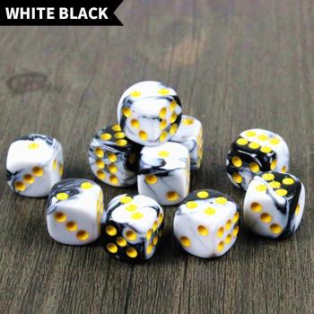 10pcs 16mm Two-Color Acrylic Round Corner D6 Dice