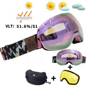 OTG Ski Brille mit UV400 Schutz und Anti-Nebel für Skifahrer und Snowboarder
