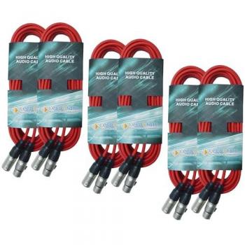 Keepdrum DMX-Kabel Set Rot 3-pol XLR Stecker zu XLR-Buchse