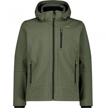 Chaqueta CMP Softshell con capucha desmontable, color verde grisáceo