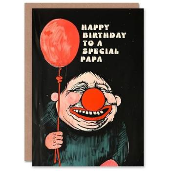 Dark Funny Odd Balloon Birthday Card for Dad