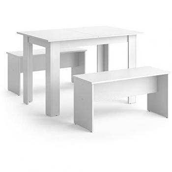Vicco Table de salle à manger Sentio blanc 110 cm