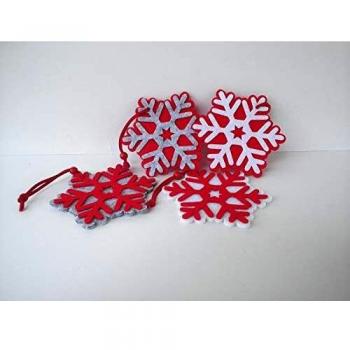 Fiocco di Neve Festivo – Pendente Decorativo per Albero di Natale in Feltro (4 Modelli)