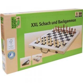 Vedes Spiel Natural Games XXL Schach und Backgammon