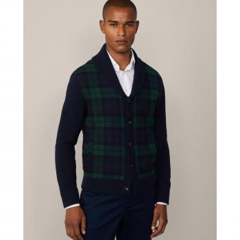 Cardigan Plaid Ibrido Hackett Blu Notte XS