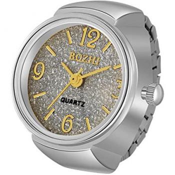 Anillo-Reloj Elegante con Cristales Blancos