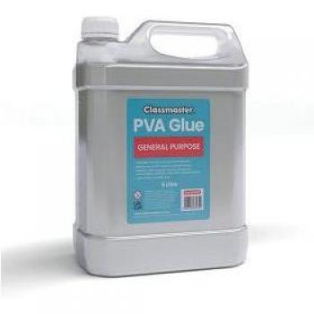 Classmaster White Washable Red Label PVA Glue 5L Bottle Screw Cap