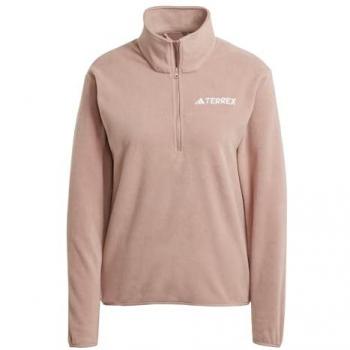 Adidas Multi Essentials Half‑Zip Fleece in Warm Clay – S