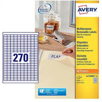 Etiquetas Mini Removibles Avery L4730REV