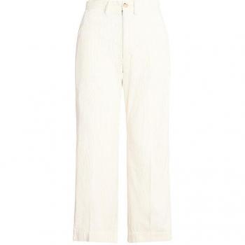 Pantalones de Algodón Ajuste Alto y Ancho para Mujeres