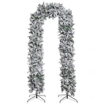 8ft Snow Flocked Green Christmas Tree Arch