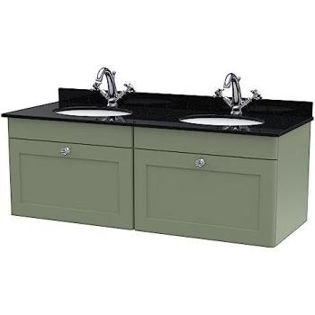 Nuie Classique 1200mm Wall Hung Vanity Unit with Black Marble Top