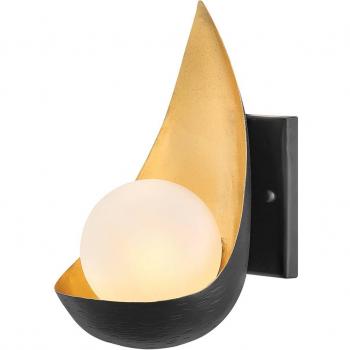 Elstead Lighting Ren LED Wandleuchte G9, mattes Schwarz und Gold
