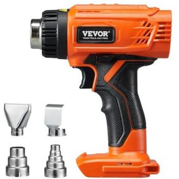 DEWALT‑Compatible VEVOR 20V Lithium Heat Shrink Gun – 6 Temp Settings, 4 Nozzles