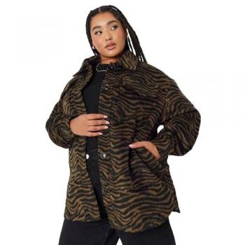 Black Lace‑Print Wrap Jacket – Women’s 22–24