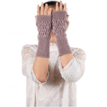 Guantes Tácticos de Invierno Unisex Sin Dedos de Punto Suaves y Cálidos KH Mitten Rojos para Ciclismo #T3