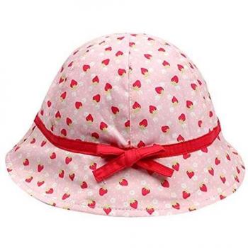 Happy Cherry - Sombrero de Verano para Niñas con Ala Bucket Estampado Estrella - Rosa - 18-24 Meses/50 cm