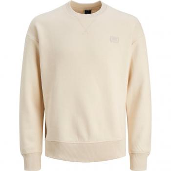 Jack & Jones Herren Sweatshirt Classic Crew Neck Beige Relaxed Fit XL