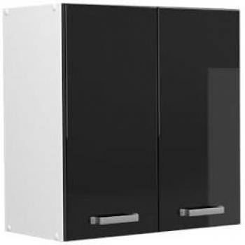 Pensile alto universale R-Line, Nero lucido, 60 cm con ante Vicco