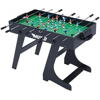 MUWO Kickertisch „Mondial“ – Faltbar, Indoor, Schwarz, Universell