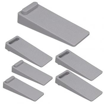 Butoir de porte Relaxdays, 6 pièces, antidérapant, pour tous sols, gris