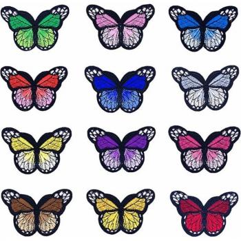 Appliques Papillon Coloré à Coudre - 12 Pièces