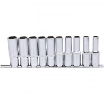 Juego de llaves de vaso largas 1/2 CHROMEplus de 12 cantos, 10 piezas, 10-19 mm