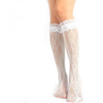 Chaussettes blanches à volants en dentelle pour femmes