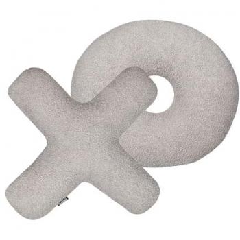Conjunto de 2 cojines hesperis bouclé liso gris claro