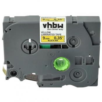 Vhbw Schriftband-Kassette 8m x 9mm Schwarz auf Gelb kompatibel mit Brother Etikettendruckern