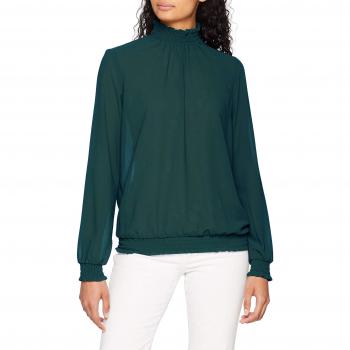 PIECES Pcamalie Smock LS Top Noos, Blusa para Mujer, Azul