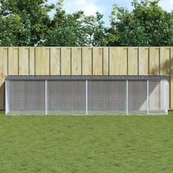 VidaXL Chicken Run with Roof Anthracite 403x98x90 cm Galvanised Steel