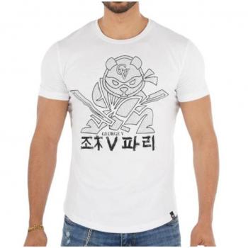 Camiseta George V Oso Ninja Superhero Blanca