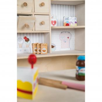 Roba 480020 Kinderspielzeug-Kaufmannsladen mit 6 Schubladen und liebevoller Bedruckung