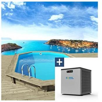 Piscina leggera Miami 130 – 4,86 × 3,36 × 1,30 m + pompa di calore 3,5 kW