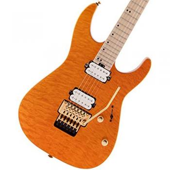 Charvel Pro-Mod DK24 HH FR M Mahogany w/ Quilt Maple Electric Guitar, Dark Amber