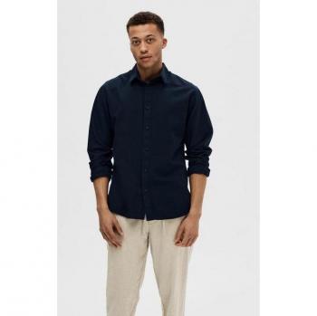 Selected Homme Herrenhemd aus Leinen Marineblau