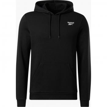 Sudadera con Capucha Reebok Hombre Logo Izquierdo Negro