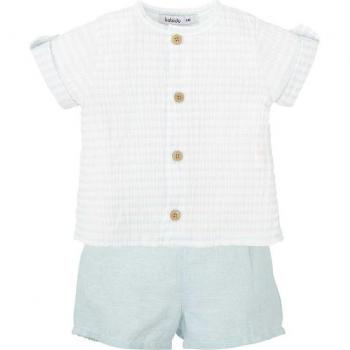 Atuendo Celeste Vichy para Bebé Niño