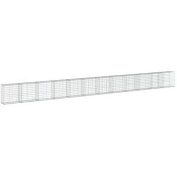 Cesto Gabbione con Copertura 1200x50x100 cm in Ferro Zincato Vidaxl 996159