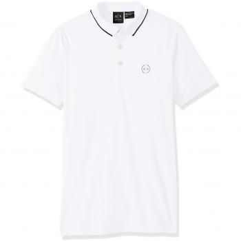 Armani Exchange para hombre. Polo de punto regular fit blanco