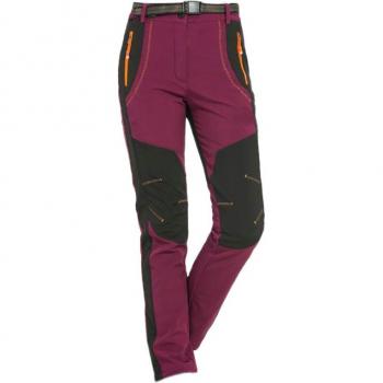 Women's Waterproof Windproof Hiking Pants Maroon for Winter Camping