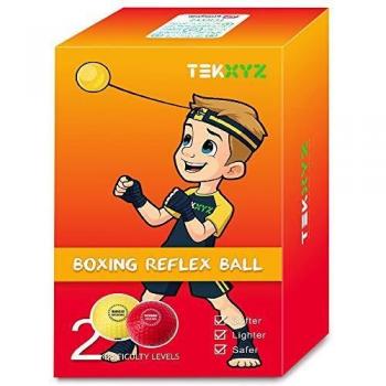 TEKXYZ Boxing Reflex Ball 2 Different Difficulty Levels with Headband