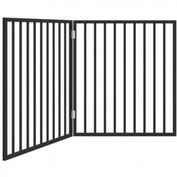 Foldable Dog Gate 2 Panels Black 160 cm Poplar Wood vidaXL