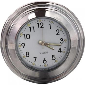 Motorcycle Handlebar Timepiece - Silver & White